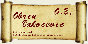 Obren Bakočević vizit kartica